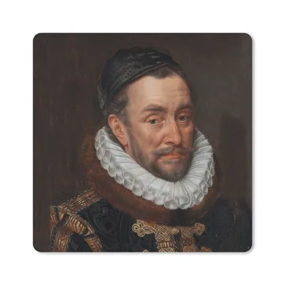 Produktbild von MuchoWow® Mauspad Mousepad Wilhelm von Oranien - Gemälde von Adriaen Thomasz. 20x20 cm - Mousepads - Maus Mat - Pad - Mausunterlage - Desk Mat - Bureauartikeln