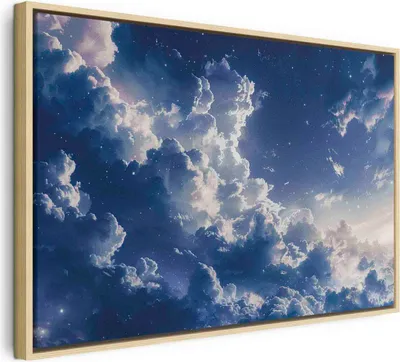 Produktbild von Italienischer Leinwand Leinwandbild - Starry Clouds and Delicate Light Over a Corner of the Sky 120x80 cm Muster b-H-10051-b-a