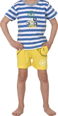 Produktbild von Jungen Kleinkinder Shorty Pyjama kurzarm, 151 805 90 508 ; blau/weiß , 98