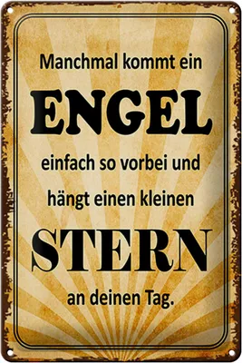 Produktbild von Blechschild Spruch 20x30cm manchmal kommt ein Engel