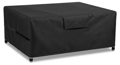 Obrázok produktu pre Ochranný obal na záhradný nábytok, vhodný na zimu, materiál 420D Oxford, štvorcový tvar, rozmery 130x130x75 cm, farba: čierna