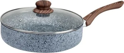 Obrázek produktu pro Pánev s poklicí Oliver Voltz Siena OV51319J26CD, 26 cm, Hluboká, Mramorová povrchová úprava, Indukční, Šedá