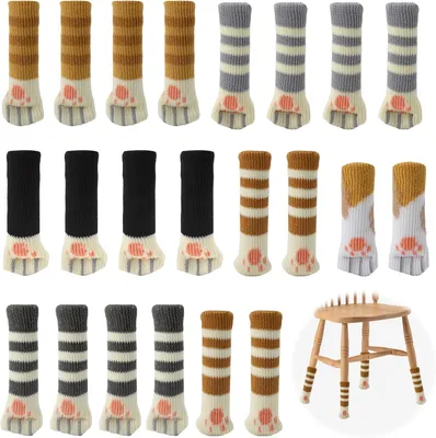 Obrázek produktu pro Elastické návleky na nožičky židlí, 24 kusů, různé barvy, pro ochranu podlahy před poškrábáním nábytkem