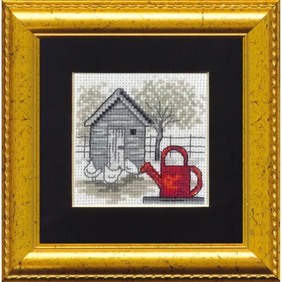 Produktbild von Permin Kreuzstich Stickpackung "Gießkanne", Zählmuster, 11x11cm, 14-8414
