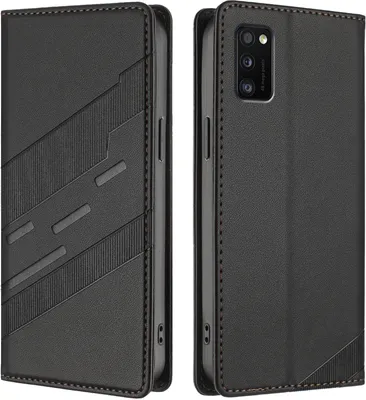 Image de Étui pour Samsung Galaxy A41, étui en cuirPolyuréthaneavec fente pour cartes et fonction stand Schwarz