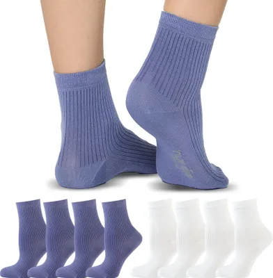 Produktbild von NUR DIE Damen Socken Modal mit Frottesohle 8er Pack - lila/weiß - Größe 39-42
