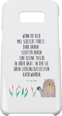 Produktbild von Mr. & Mrs. Panda Samsung Galaxy S8 plus Handyhülle  Otter Stein - Weiß - Geschenk, Witzige Fakten, Fun Facts, Seeotter, Handy, Cover, Pflanzen, Case, Hülle