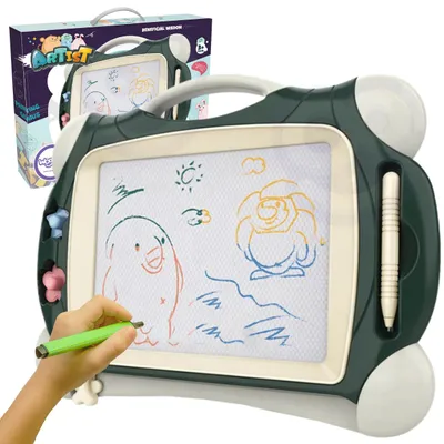 Obrázok produktu pre WOOPIE Znikopis Farebná magnetická tabuľa + 2 pečiatky Zelená