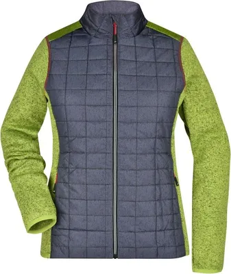 Produktbild von Strickfleecejacke im stylischen Materialmix kiwi-melange/anthracite-melange, Gr. L
