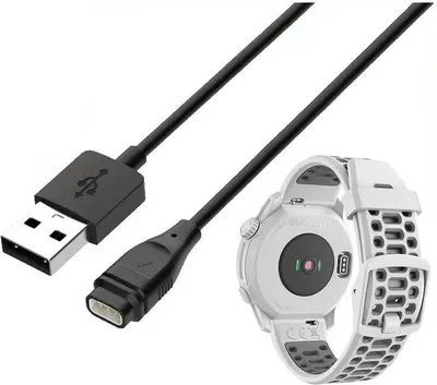 Produktbild von SYSTEM-S USB 2.0 Kabel 100 cm Ladekabel für Coros Smartwatches in Schwarz
