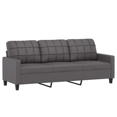 Image de vidaXL Canapé 3 places Gris 180 cm Similicuir