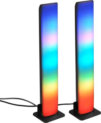 Zdjęcie produktu dla Lampa biurkowa gamingowa muzyczna LED 5W RGB czarna z pilotem GAMER Polux