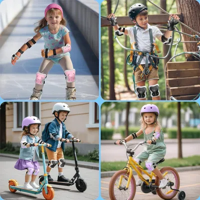 Productafbeelding van Famanu beschermingsuitrusting voor kinderen, 3-10 jaar - Beschermset voor inline skates en skateboard - Zwart