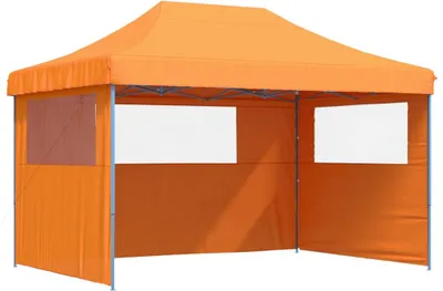 Image de vidaXL Tente de réception pliable Pop-Up avec 3 parties latérales Orange