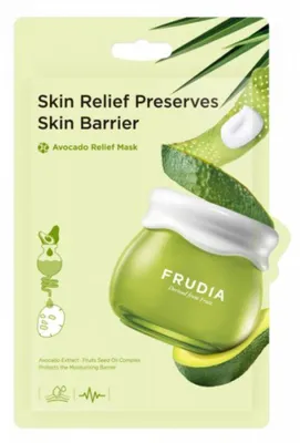 Obrázok produktu pre Frudia, maska na tvár, vyrobená z ovocia a avokáda, pomáha zmierňovať stres, tkaninová maska, 20 ml