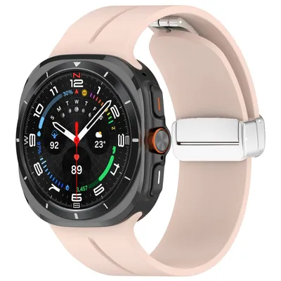 Obrázek produktu pro Pro Samsung Galaxy Watch Ultra 47mm Groove Silicone Strap Magnetic Buckle Pink