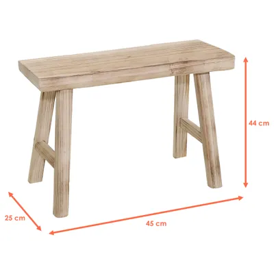 Immagine prodotto di Panchina per fiori in legno naturale, rettangolare - 45 x 44 cm - Supporto decorativo in vero legno per piante - Supporto in legno massello per fiori, piante in vaso, giardino, balcone, arredamento