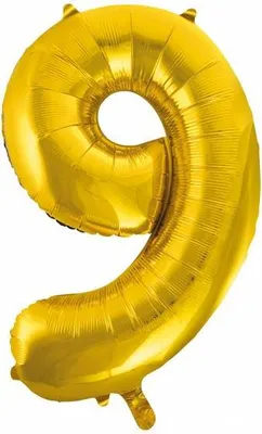 Immagine prodotto di Pallone Idena in foil elio numero 9 oro 65x105cm