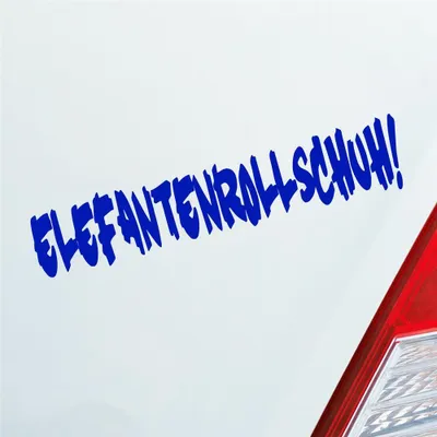 Produktbild von Auto Aufkleber Elefantenrollschuh Elefant Schuh Zubehör 20x4 cm Dunkelblau Sticker Heckscheibenaufkleber