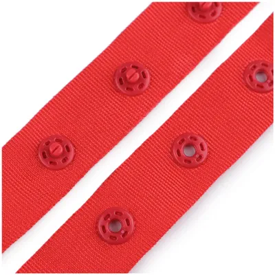 3m Druckknopfband 18mm Druckknopf Band Bodyverschluss Miederband Farbwahl himbeerrot