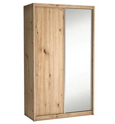 Obrázek produktu pro Skřín s posuvnými dveřmi a zrcadlem ANICA - šířka 143 cm, dub artisan