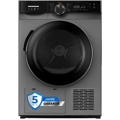 Produktbild von Heinner HHPD-M8K3S, Freistehend, Frontlader, Wärmepumpe, Silber, Drehregler, Berührung, Rechts