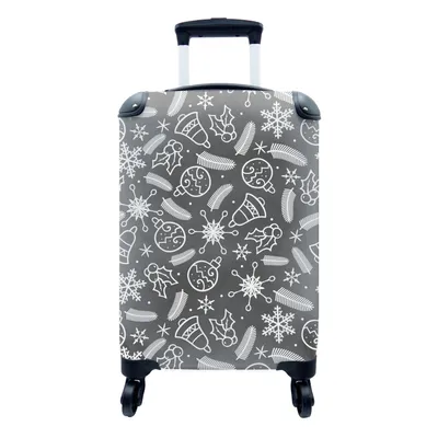 Produktbild von MuchoWow® Koffer Handgepäck Trolley Rollkoffer Kleine Reisekoffer mit 4 Rollen - Muster - Weihnachten - Dekoration - Cabin Size < 55x40x23 cm & 55x40x20 cm - Fotokoffer - Kabinenkoffer - Boardgepäck - Reise-Box - Reisekoffer - Reisegepäck - Koffer mit Bild - Trolley für Kinder