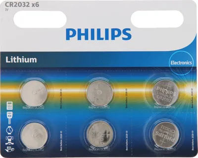 Obrázek produktu pro Philips CR2032P601B, CR2032, Lithium, 6 kusů, Stříbrná