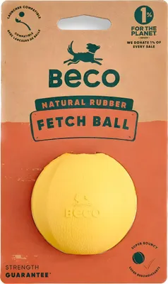 Produktbild von Beco Hundespielzeug Natural Rubber Fetch Ball gelb