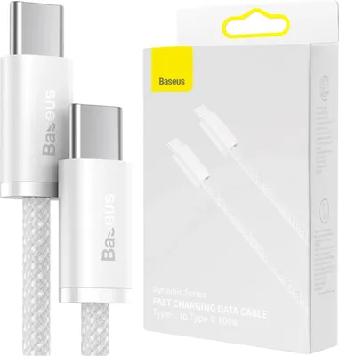 Image de Baseus Dynamic Câble Usb-C vers Usb-C, 100W, 1M (Blanc)