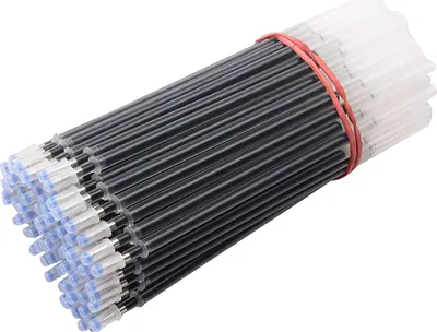 Produktbild von 100pcs 0,5 mm schwarz blau rotes Gel stift nachfüllte Schreibbüro Briefpapier-Schwarz