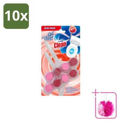 Productafbeelding van 10 x Toiletblok voor thuisgebruik, 5-in-1, Actieve Bloemige Geur - 45 g - Verpakking met 10 stuks