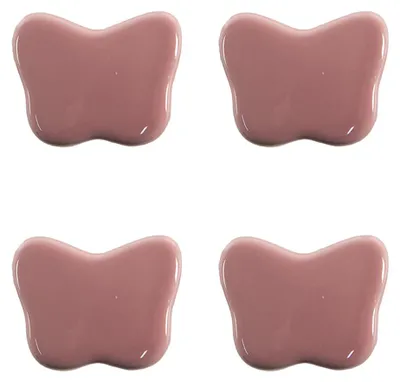 Image de Clayre & Eef Ensemble de 4 boutons de porte Papillon 4x3 cm Rose Céramique