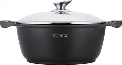 Obrázek produktu pro Mramorovaný hrnec s poklicí 3,8 l, 24 cm, nepřilnavý, snadno se čistí Royalty Line RL BS24ML