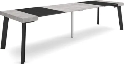 Produktbild von Ausziehbarertisch, 302x90x73cm, Für 14 Gäste, Hölzerne Beine, Zementgrau