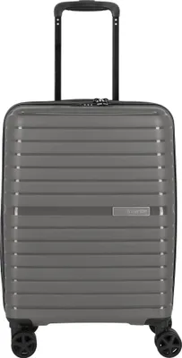 A gray Travelite Trient cabin trolley is shown against a white background.