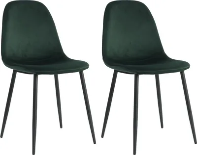 Produktbild von Lina® Napoli Esszimmerstuhl, komfortabler Sitz für Wohnzimmer und Esszimmer, Samtbezug - 2er Set - Grün