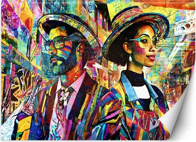 Produktbild von Vlies fototapete Männliche und weibliche Abstraktion 100x70 cm Feeby Lila inkl. Kleber einfache Montage