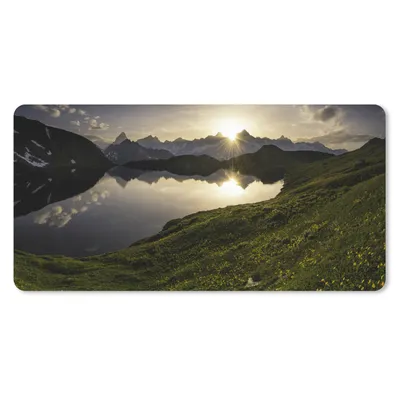 Produktbild von MuchoWow® Schreibtischunterlage Schweiz - Alpen - Wasser 80x40 cm - XXL Mauspad - Gaming Mauspad