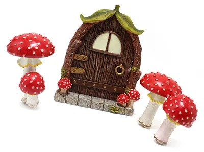 Image de Décoration de Noël pour arbres : porte et fenêtre en résine phosphorescente, décor de jardin en forme de champignons, porte et fenêtre de fées pour arbres