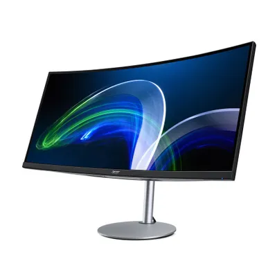 Produktbild von Acer CB342CU, 86,4 cm (34"), 3440 x 1440 Pixel, UltraWide Quad HD, LCD, 1 ms, Schwarz, Silber