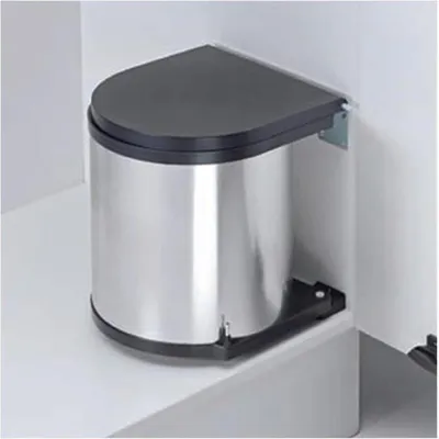 Produktbild von WESCO Einbaumülleimer rund - Edelstahl / schwarz, 13 Liter