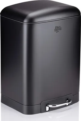 Produktbild von DIRT DEVIL Tretabfalleimer, 6 L, Soft Close, Edelstahl, schwarz