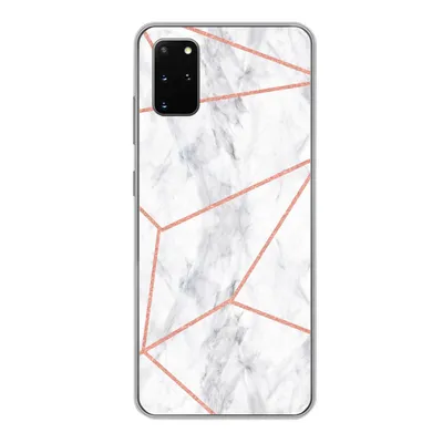 Produktbild von MuchoWow® Handyhülle Schutzhülle Hülle für Samsung Galaxy S20 Plus Marmor - Roségold - Weiß Silikon Softcase Handy Hülle - Hartschale