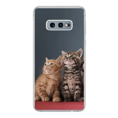 Produktbild von MuchoWow® Handyhülle Schutzhülle Hülle für Samsung Galaxy S10e Kätzchen - Blau - Rosa - Mädchen - Jungen - Kind Silikon Softcase Handy Hülle - Handy