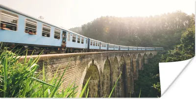 Produktbild von MuchoWow® Poster Ein Zug über eine Brücke 40x20 cm - Poster für die Wand - Poster Schlafzimmer