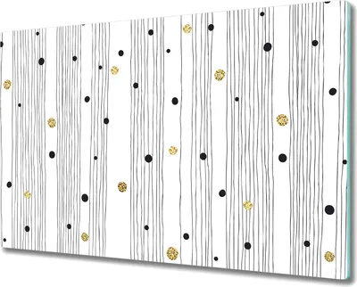 Produktbild von Herd-Abdeckplatte Glas Schneidebrett Ceranfeld-Abdeckung - 80x52 cm - Linien und Punkte
