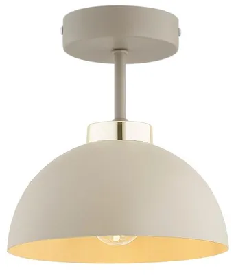 Produktbild von KAR LIGHTING Deckenlampe 1-flammig Beige – Moon Ecru Kaschmir Leuchte aus Metall – E27 Lampe für Wohnzimmer, Esszimmer oder Flur – LED geeignet