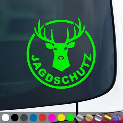 Produktbild von PantherPixel Jagdschutz Aufkleber Förster Jäger Jagdaufsicht Sticker Auto Geschenkidee Farbe Neon-Grün