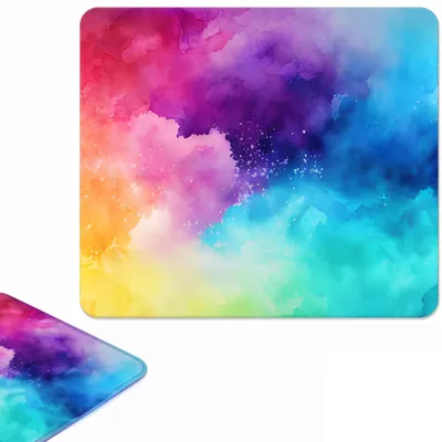 Mauspad aus Glas, 300x260 mm, abstrakte Farben, C8